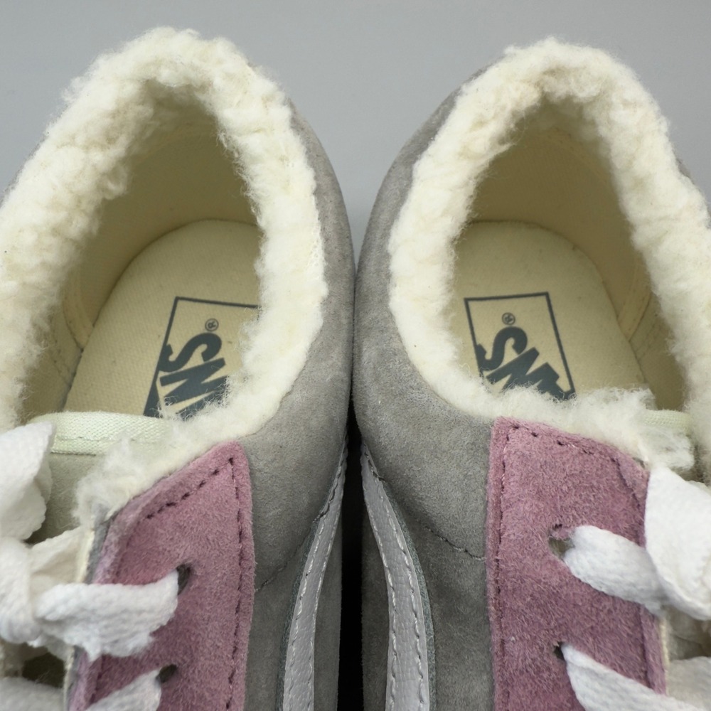 Vans Old Skool Mens 9.5 9 1/2 Pink Gray Blue Shoes Sherpa Suede Water Repellent - Picture 11 of 16